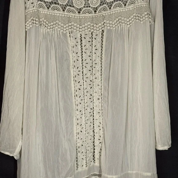 Johnny Was Elegant White Lace Women's Top/Dress - Picture 4 of 9